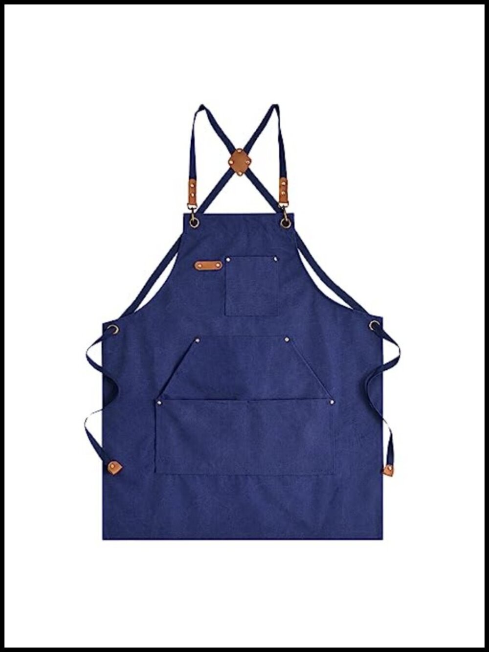 Heavy Duty Canvas Bib Apron Adjustable Cross Back BBQ Cooking